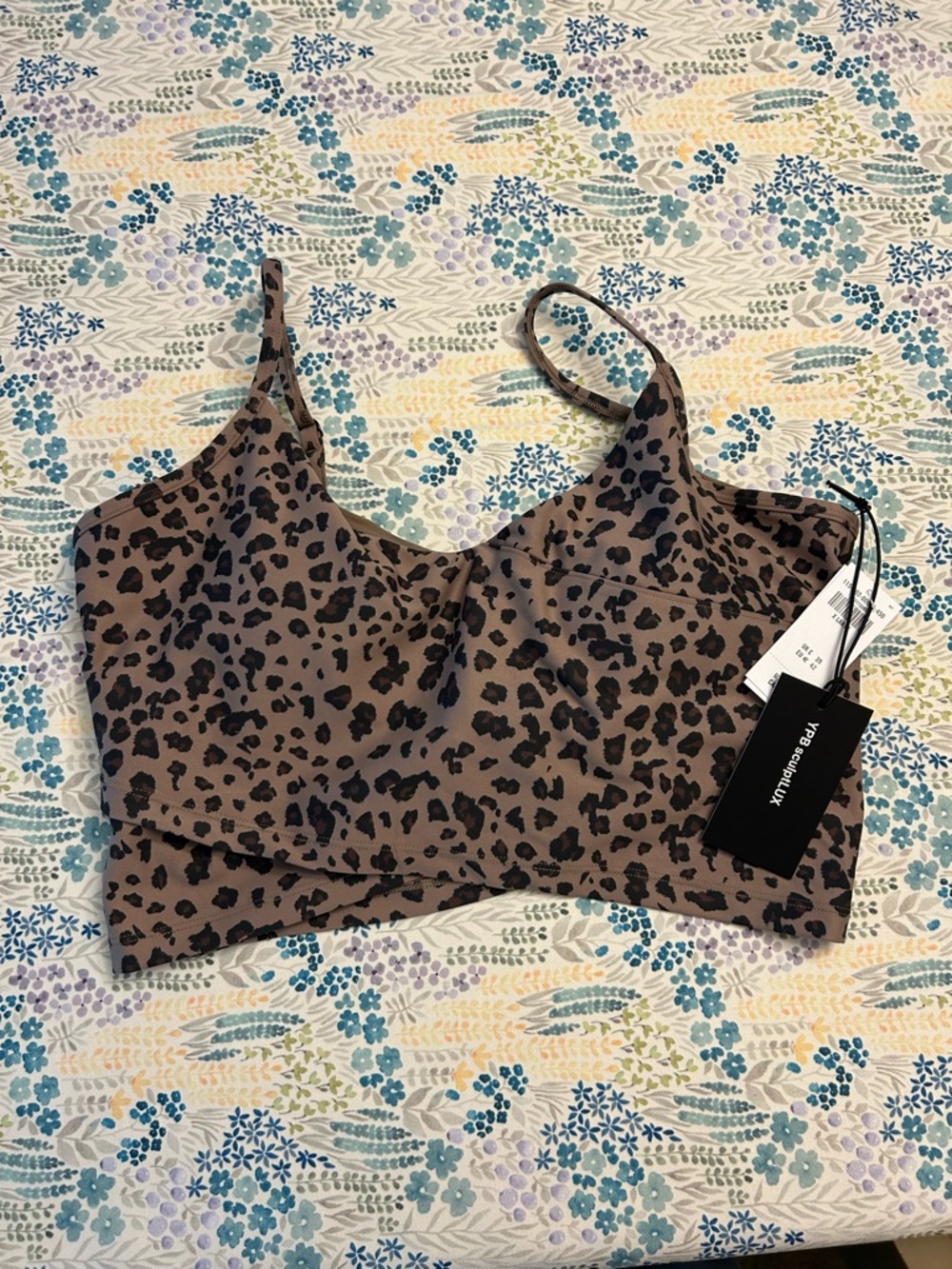 NWT Abercrombie YPB Leopard Print Cami Crop Top - Brown & Black